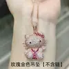 Kaiwei Estilo Hip Hop Lindo Dulce Completo de Diamantes Gato KT Colgante Collar Lujo Dibujos Animados Gato Anillo Pendiente Colgante