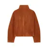 Moda femenina europea y americana transfronteriza AliExpress artículo más vendido chaqueta casual de cuero con cuello alto