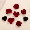 Pendientes y Aretes de Terciopelo con Forma de Corazón y Flor, Nuevos de Otoño e Invierno 2024, Borla de Mariposa Retro China, Accesorios de Joyería DIY