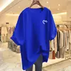 Camiseta de Manga Corta para Mujer de Algodón Puro, Estilo Oversize de Moda, Nuevo Estilo Verano 2026, Top Holgado y Versátil de Longitud Media