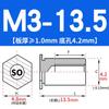 SO-M2M3M4M5M6M8 Remache Hexagonal Galvanizado de Agujero Pasante Placa de Presión Tuerca de Chapa Columna Espárrago de Acero al Carbono