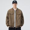 Jaqueta Nova Outono 2025 Gola Alta Masculina Estilo Japonês Retrô Workwear Solta Mais Fácil de Combinar Casual Tendência Marca Preta