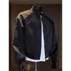 Chaqueta de retazos deconstruida de piel sintética, nueva chaqueta corta de motociclista para hombre de otoño/invierno, moderna y elegante, chaqueta de béisbol americana