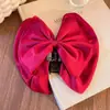 Presilha de Cabelo de Cetim Versátil com Laço Coreana para Mulheres, Presilha Doce para Coque e Rabo de Cavalo, Acessório de Cabelo para Cabelos Finos, Presilha de Tubarão para Penteados