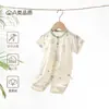 Macacão de Bebê Verão Classe A Ecológico Fino Manga Curta Roupa de Bebê Recém-Nascido Fresco Macacão de Engatinhar