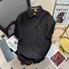 Camisa listrada masculina manga curta verão design sentido nicho high-end sense casaco da moda marca pi shuai hong kong estilo primavera e outono