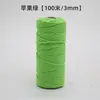 Corda de algodão com alma 3mm 4mm colorida fio de algodão artesanal tapeçaria gradiente cor sólida corda de cânhamo material para pingente de carro corda para tecelagem diy