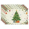 Amazon Manteles Navideños Muñeco de Nieve Árbol de Navidad Manteles Decoración de Mesa de Comedor Occidental Manteles Aislantes Fiesta Navideña