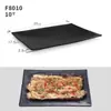 Plato especial para tienda de barbacoa rectangular melamina vajilla de plástico negro comercial kebab de ostra brochetas fritas plato creativo