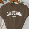 Camisa Casual Feminina Gola Redonda Manga Curta Estampada de Algodão Europeia e Americana Sudeste Asiático