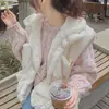 Suéter de punto trenzado rosa suave estilo japonés para mujer, engrosado para otoño e invierno, estilo perezoso moderno, cárdigan corto de punto, talla única