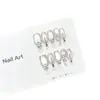[Luada Fria] Design de borboleta 3D com zircônia, estilo olho de gato cristalino perolado, exalando uma aura fria e elegante, arte de unhas feita à mão