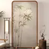 Biombo para Sala de Estar, Uso Doméstico, Madera Maciza, Oficina, Sala de Té, Dormitorio, Decoración de Bambú Estilo Zen, Pantalla de Asiento, Entrada
