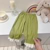 Pantalones de Verano Nueve Puntos para Bebé Niña Pantalones Recortados Transpirables Anti-Mosquitos para Niña Pantalones Casuales de Encaje Estilo Coreano para Niñas