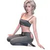 Conjunto de yoga sensual y sexy con corte lateral, cordones divertidos, tirantes femeninos ajustables y diseño casual