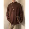 Outono/Inverno Novo 250g Lã Térmica Quente Gola Alta Moda Tendência Marca Simples Manga Longa Camiseta Camada Base Cor Sólida Quente