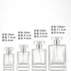 Botella de Perfume Recargable Tipo Hebilla, Botella Vacía Cosmética de Vidrio Transparente, Botella de Spray Portátil para Viaje, Tipo Hebilla Cuadrada