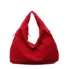 Bolsa de Bolas de Masa de Gran Capacidad Transfronteriza para Mujer, Estilo Nuevo, Color Sólido Simple, Bolso de Hombro Estilo Perezoso, Bolsa de Tela Casual para Viajes, Compras