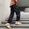Calças masculinas primavera e outono folgadas plus size moda marca da moda calças de moletom jovens masculinas esportivas casuais com amarração no tornozelo