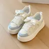 Tenis de Oso a Cuadros para Mujer 2026 Primavera Nuevos Zapatos Blancos de Suela Gruesa Coloridos Lindos Bloque de Color Estudiante Versátiles Zapatos Casuales para Mujer