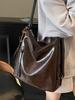 Bolsa Tote de Couro com Cera de Óleo Cor Sólida Simples Moda Popular Atacado Grande Capacidade Mochila Multi-Uso para o Dia a Dia