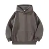 Jaqueta moletom casual solta de cor sólida estilo high street americano para homens, moletom com capuz da moda outono e inverno