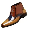 Zapatos de cuero para hombre transfronterizos, zapatos de cuero formales de negocios de caña alta estilo británico, zapatos de cuero casual de punta y talla grande, zapatos de hombre de alta gama