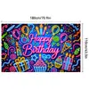 Tecido de Fundo de Aniversário Transfronteiriço da Amazon Festa de Aniversário Festa em Família Decoração Suprimentos Pano para Pendurar Pode Ser Personalizado Atacado