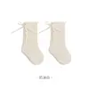 Calcetines para Niñas Otoño Invierno Bebé Infantil Algodón Primavera Otoño Puño Fruncido Suelto No Aprieta la Pierna Lazo Calcetines de Media Pantorrilla Sin Costuras