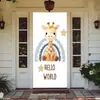Temu Amazon Shein Fornecimento Exclusivo Transfronteiriço de Capa Decorativa de Porta de Quarto Elástica de Peça Única, Capa de Porta com Tema de Animal Fácil de Instalar