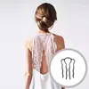 Herramienta de Estilismo para Moños Estilo Coreano para Mujeres, Pasador Metálico Sencillo para Fijar y Peinar, Accesorio para el Cabello Invisible para la Parte Posterior de la Cabeza