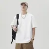 Camiseta masculina de manga curta nova de verão 280g, marca da moda, casual resistente versátil de meia-manga, top americano de alta rua, vestuário masculino