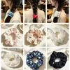 Scrunchies de Tela Estilo Vintage al por Mayor, Cintas para el Cabello Coreanas con Bordado Floral a Cuadros, Suministro para Tiendas de Accesorios, Directo de Fábrica