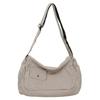 Bolsa de lona lavada estilo japonês Bolsa de ombro estilo preguiçosa masculina e feminina Bolsa transversal Ruiying Bolsa de classe para estudantes universitários Bolsa de mensageiro de lazer