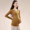 Una generación de ropa para mujeres embarazadas primavera y otoño abrigo para mujeres embarazadas alta elasticidad cuello redondo nuevo para mujeres embarazadas camiseta interior 802