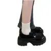 Zapatos Pequeños de Cuero Negros con Cordones de Tacón Grueso Estilo Británico para Mujer Primavera y Otoño Nuevo Estilo Japonés JK Versátiles Mary Janes Zapatos de Trabajo
