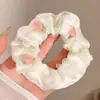 Elástico de Cabelo Oversized Estilo Coreano Intestino de Porco, Corda de Cabelo Versátil com Renda de Bolinhas, Elástico para Rabo de Cavalo Alto, Elástico de Borracha, Acessório de Cabelo de Alta Qualidade