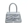 Bolso de Hombro Casual de Lunares con Lazo a la Moda, Bolso de Mano Elegante Dulce y Moderno de Color Sólido, Bolso Cruzado Fresco de Moda