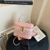 Bolso Retro para Mujer 2026 Primavera Nueva Moda Patrón Tejido Bolso Caja de Aspecto Elegante de Moda Bolso de Hombro Cruzado