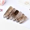 Cross-border venda quente coluna de cristal de chá natural único prisma hexagonal pontiagudo original pedra polida coluna de cristal de fumaça home office feng shui ornamentos