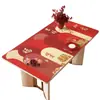 Mantel Individual Rojo de Año Nuevo, Impermeable y a Prueba de Aceite, Mantel sin Lavado, Mantel para Mesa de Café con Ambiente Festivo, Mantel Protector de Mesa Anti-Escaldaduras