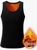 Otoño e Invierno Forrado de vellón Engrosado Cálido Chaleco Ropa interior de algodón para hombre Chaleco Deportivo de talla grande Camiseta base A prueba de frío Chaleco de cuello redondo