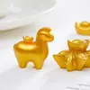 Lingote de Ano Novo para Atrair Riqueza, Boneco de Cavalo Dourado Pequeno, Acessórios Fofos de Decoração DIY, Pequenos Enfeites para Carro e Desktop