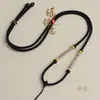 Collar con colgante de cuerda con nudo de la suerte, ajustable y seguro, tejido a mano, con ágata de jade y cristal para hombres y mujeres.