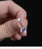 Venta caliente transfronteriza: nuevo anillo umbilical de circonita de cuatro garras, clavo de leche para perforación corporal, clavo de ombligo de diamante en forma de corazón de acero inoxidable de doble cabeza.
