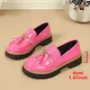 Zapatos Mocasines de Plataforma con Cadena Metálica Estilo Nuevo 2026 para Mujer, Verano, Punta Redonda, Suela Gruesa, Talla Grande, Borla, Estilo Británico, Zapatos de Cuero