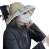 Sombrero de paja con lazo de organza de diseñador para mujer, protección solar con pegamento negro, sombrero de sol de temperamento elegante, sombrero de pescador versátil