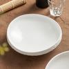 Ensaladera con Patrón de Roca Cerámica Bol para Verduras Tazón para Sopa Hotel Restaurante Lujo Accesible Alta Gama Vajilla Blanca con Forma Especial