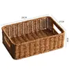 Cesta de Armazenamento para Gabinete Kens Mesa de Centro Japonesa Caixa de Diversos Rattan Sintético Trançado Cesta de Armazenamento para Entrada Casa Caixa de Armazenamento para Mesa