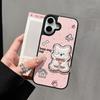 Ins Girl Powder Bordado Filhote de Cachorro para Apple 16promax Phone Case iPhone15 Bonito 14 Desenho Animado 13p